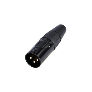 Rean RC3M-B 3 Pole XLR Male Cable Connector Black/Gold